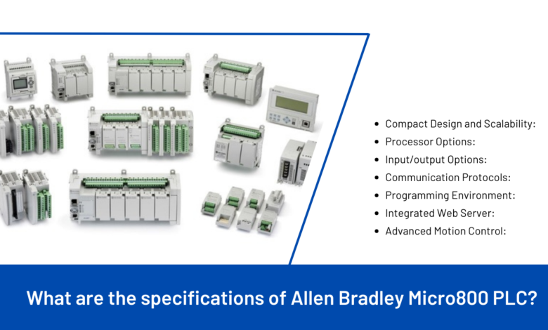 What are the specifications of Allen Bradley Micro800 PLC?