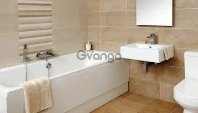beige bathroom tiles