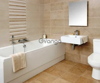 beige bathroom tiles