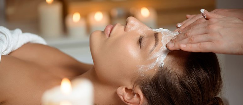 Women taking facial massage