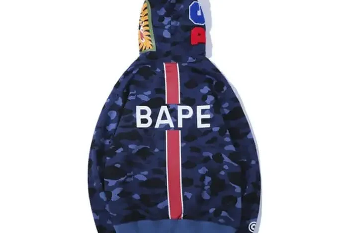 Bape 1st Og Blue Full Camo Shark Full Zip up Hoodie