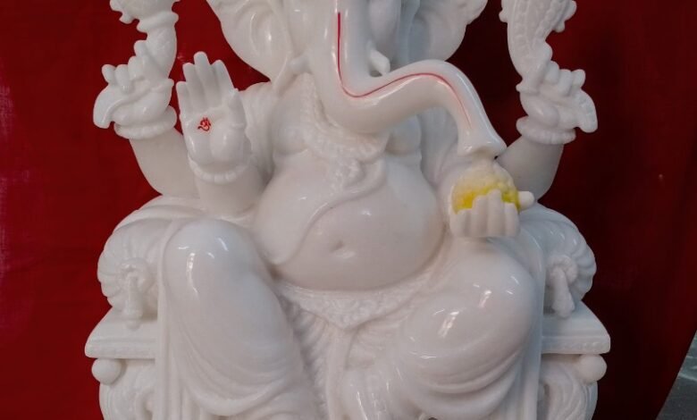ganesh idol in marble