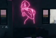 lady neon sign