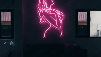 lady neon sign