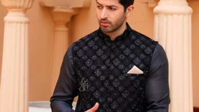 Mens Black Kurta